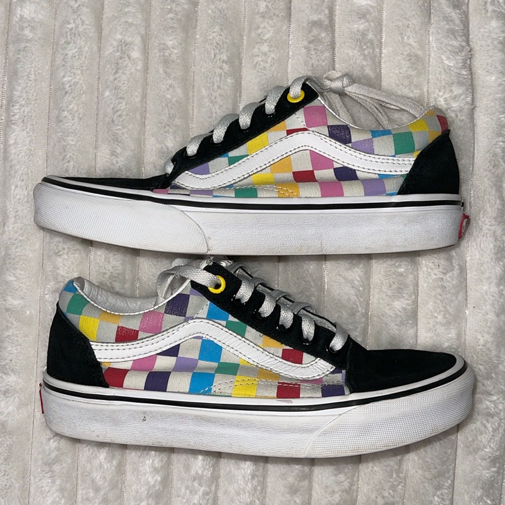 Checkered Multicolor Vans | Size 6.5 Women